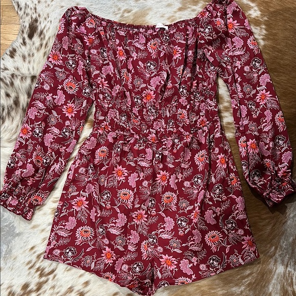NWOT Floral Off-Shoulder Romper - Picture 2 of 5